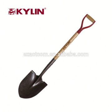Long Wooden Handle Round Nose Garden Shovel Spade